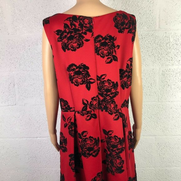 Studio One New York Sleeveless Scuba Crepe & Velvet Dress Style 70645JP Size 16 - Picture 6 of 11